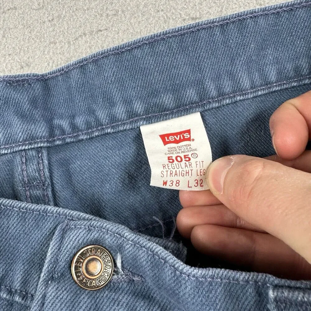 Vintage Levi's 505 Jeans Men's 38x32 Blue Denim Regular Fit Straight Leg